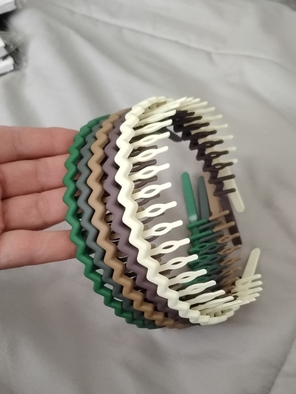 Set of Multicolor Zigzag Hairbands - Pack of 6